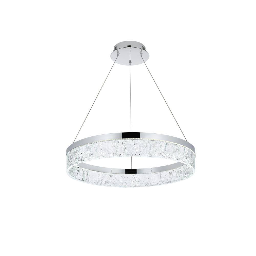 Back. Elegant Lighting - Linden 22 inch Adjustable LED chandelier in Chrome - Chrome.
