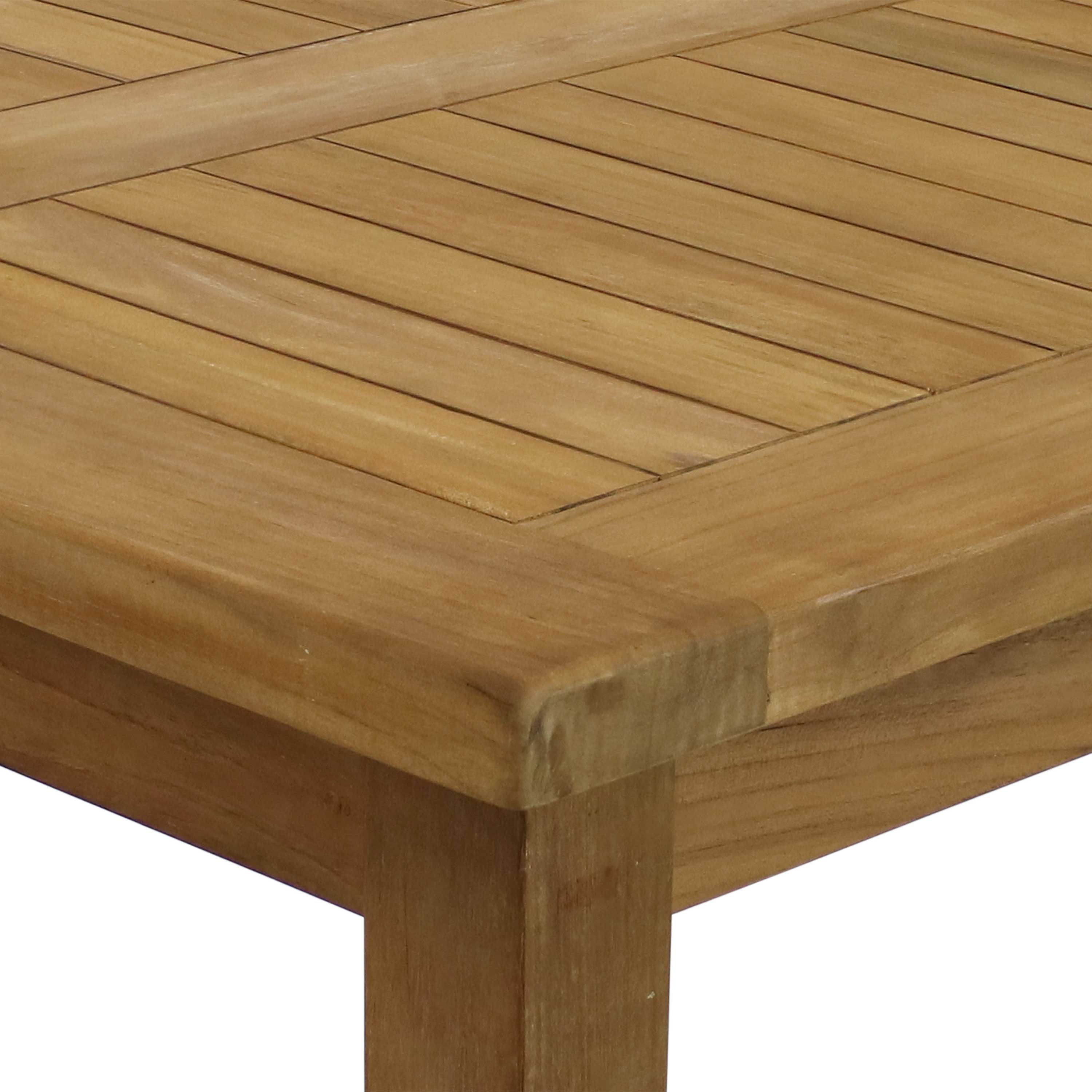 Alt View 8. Sunnydaze - 31.5 in Solid Teak Square Patio Dining Table - Light Brown.