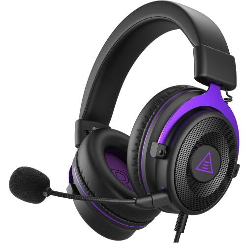 Front. EKSA Telecom - EKSA E900 Gaming Headset – Wired 3.5mm, Detachable Noise-Canceling Mic, 3D Surround Sound, PC, PS4, PS5, Xbox.