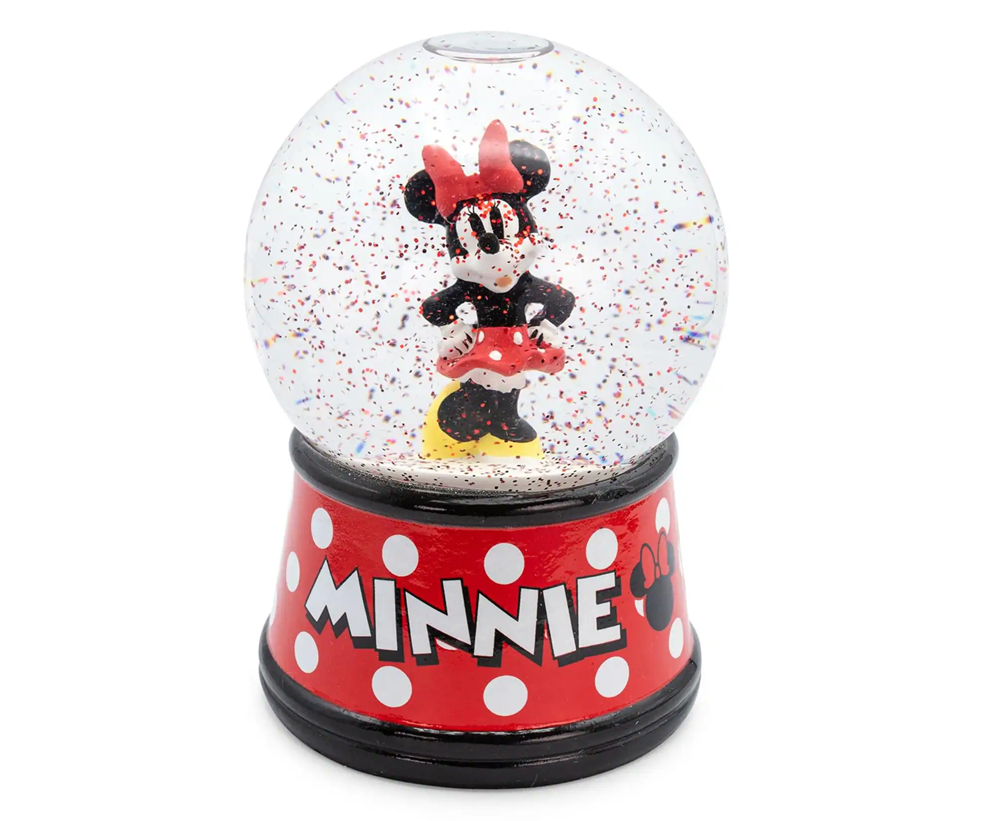 Front. Disney - Disney Minnie Mouse Light-Up Collectible Snow Globe | 6 Inches Tall - Red.