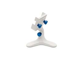 WeatherTech - DeskFone Two View | Rotatable & Adjustable Universal Desktop Cell Phone Holder – White Body – Royal Blue Metal Knobs - White/Royal Blue Metal