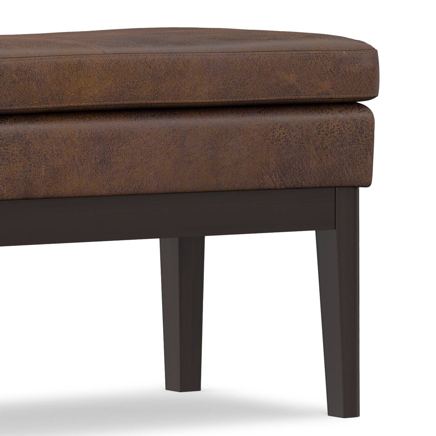 Alt View 6. Simpli Home - Carlson Ottoman Bench in Distressed Chestnut Brown - Distressed Chestnut Brown.