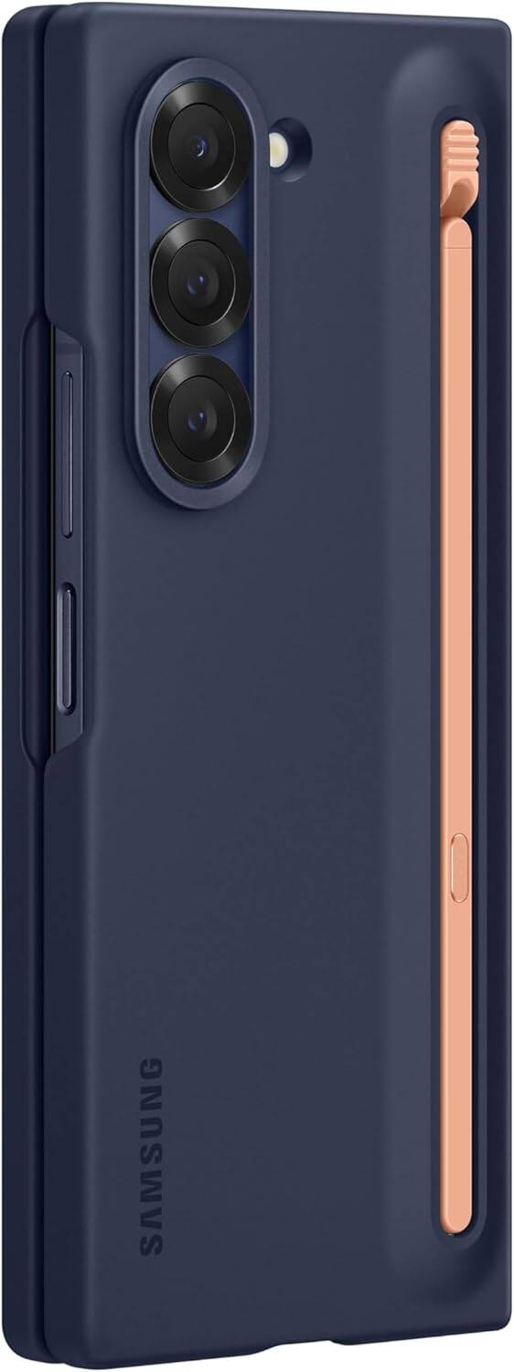 Left. Samsung - Samsung Slim S-Pen Case - Samsung Galaxy Z Fold6 - Navy.