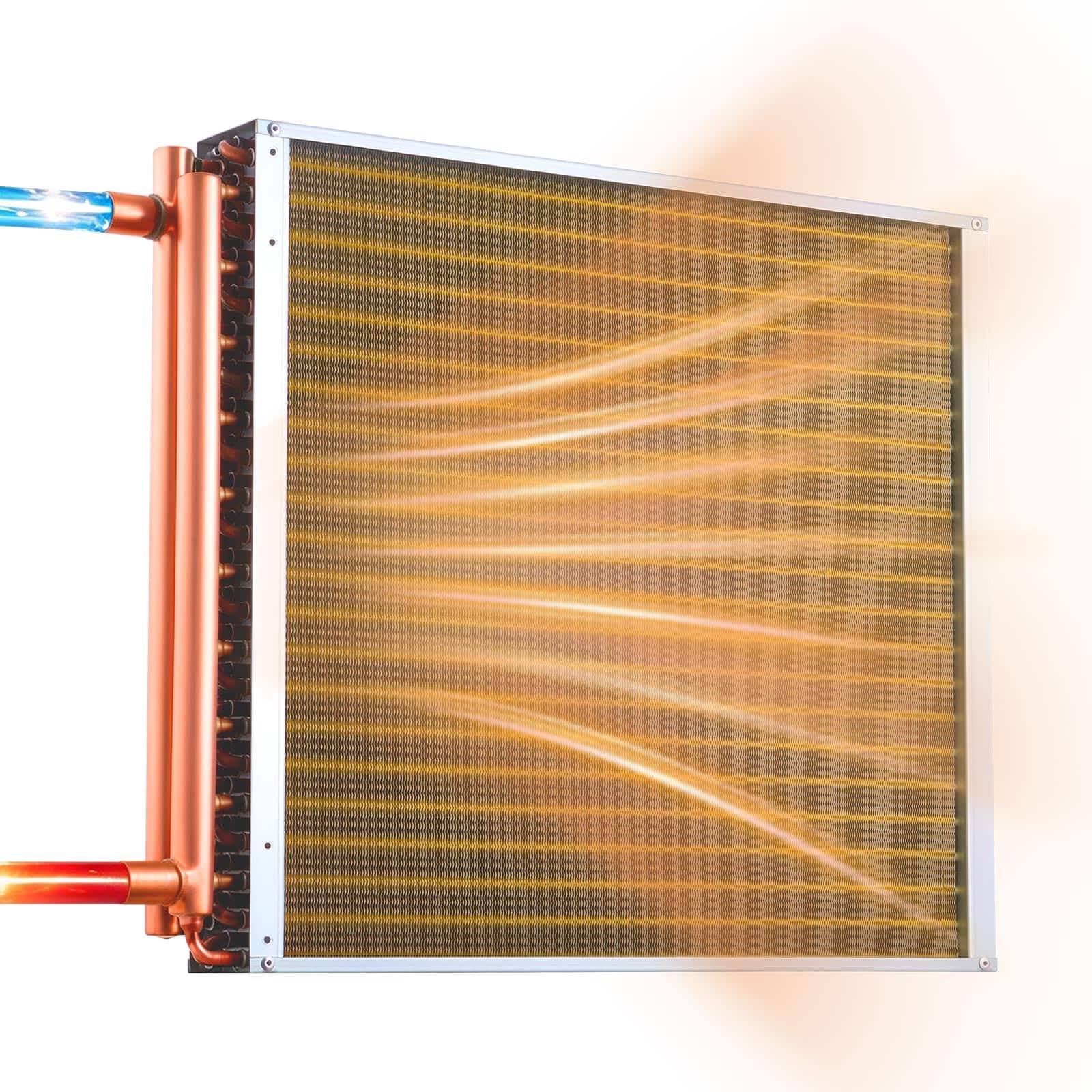 VEVOR - Water to Air Heat Exchanger, 22 x 22 in Finned Tube HVAC Heat Exchanger Coil with Copper Tubes & Aluminum Fins, 190K BTU - Red-brown;Silver price history on PriceWatchPro