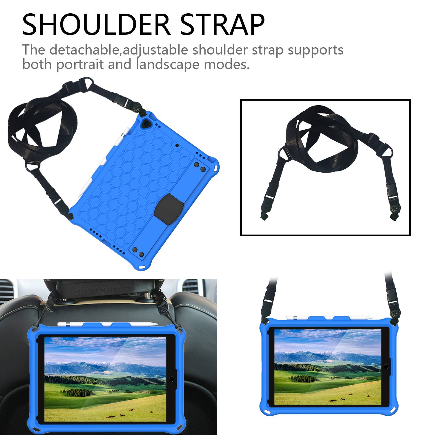 SHOULDER STRAP  
The detachable, adjustable shoulder strap supports both portrait and landscape modes.