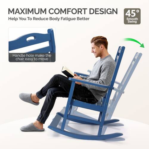 MAXIMUM COMFORT DESIGN  
Help You To Reduce Body Fatigue Better  

45° Smooth Swing  

Handle hole make the chair easy to move