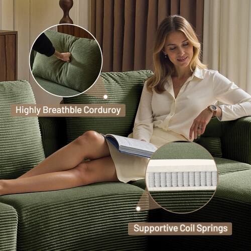 Highly Breathable Corduroy  
Supportive Coil Springs