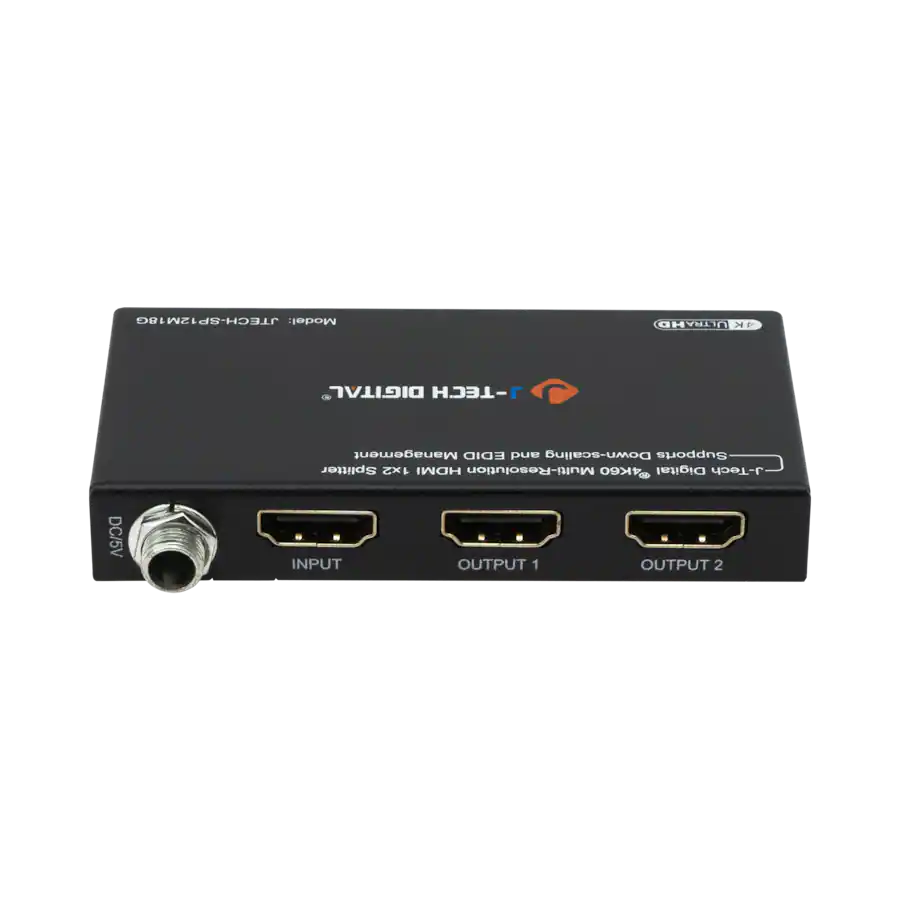 J Tech Digital 4K 60Hz 1x2 HDMI Splitter with 4K to 1080P