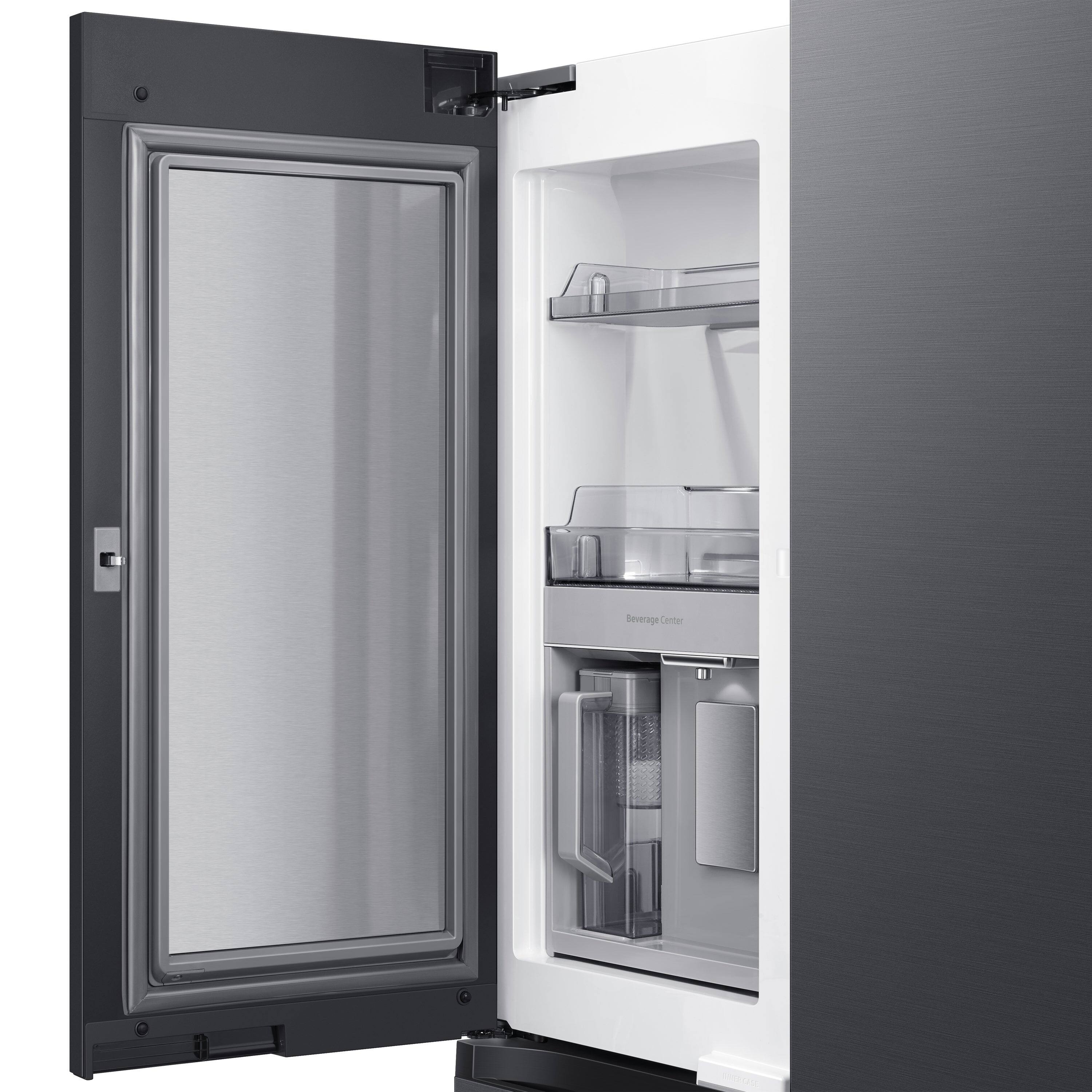 Alt View 14. Samsung - BESPOKE 29 cu. ft. 4-Door Flex French Door Smart Refrigerator with Customizable Panel Colors - Matte Black Steel.