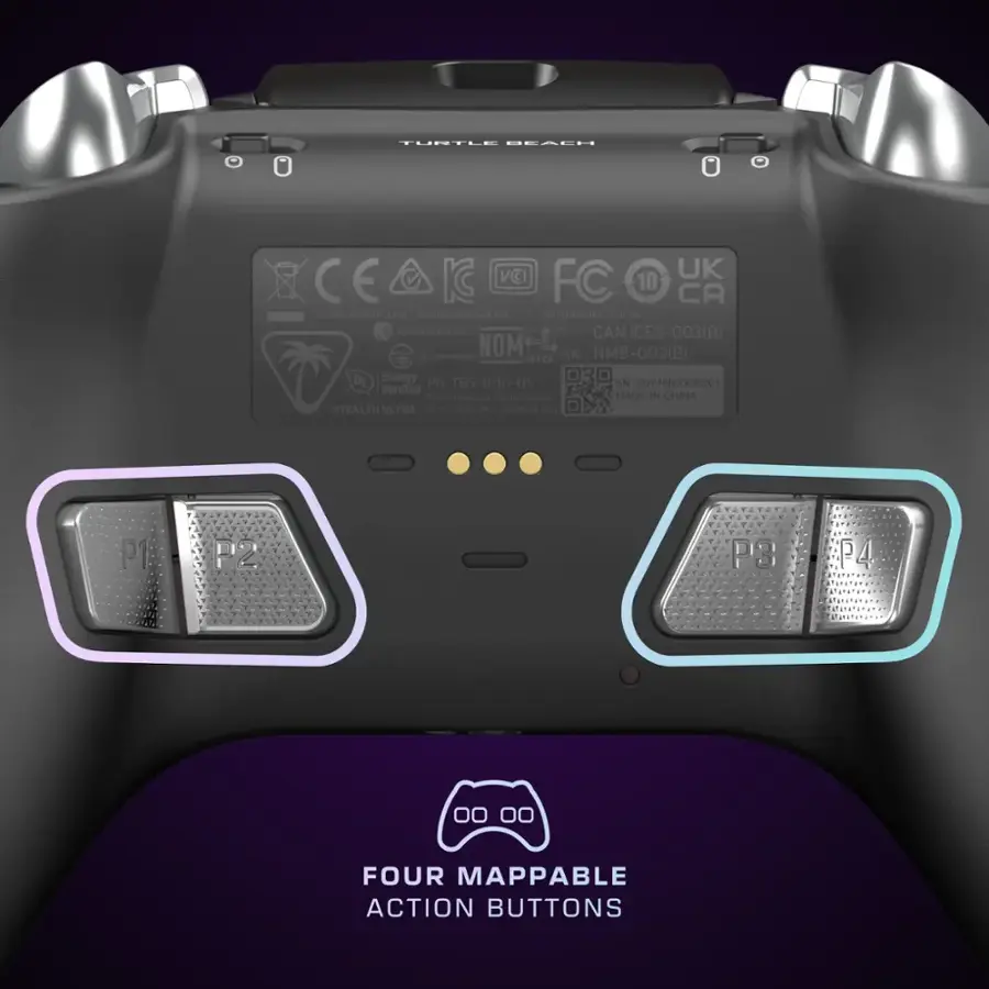 Turtle Beach VCI UK CE IC FC 10 CA t sN    d d C o d    -..XXXX.XXX CAN ICES-003(B) 1  c NOM SN NMB-003(B) NYCE UL Energy PN TBS-0710-05 UN 00710NXX00001 Verified c c Contion MADE h CHINA STEALTH ULTRA d  asoow d Wmbeot Me P1 P2 P3 P4 FOUR MAPPABLE ACTION BUTTONS