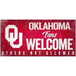 Fan Creations - Oklahoma Sooners 6" x 12" Fans Welcome Sign - Multicolor
