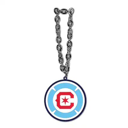 Front. MOJO - Chicago Fire Team Logo Fan Chain Necklace - Red.