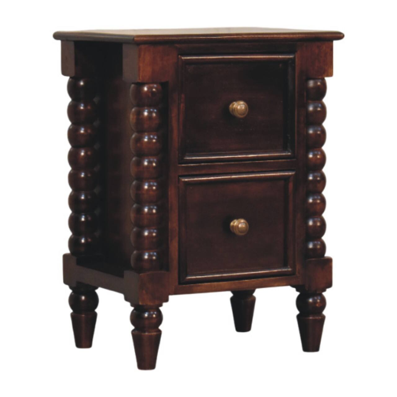 Angle. Artisan Furniture - Artisan Furniture Solid Wood Bexley Spindle Bedside - Brown.