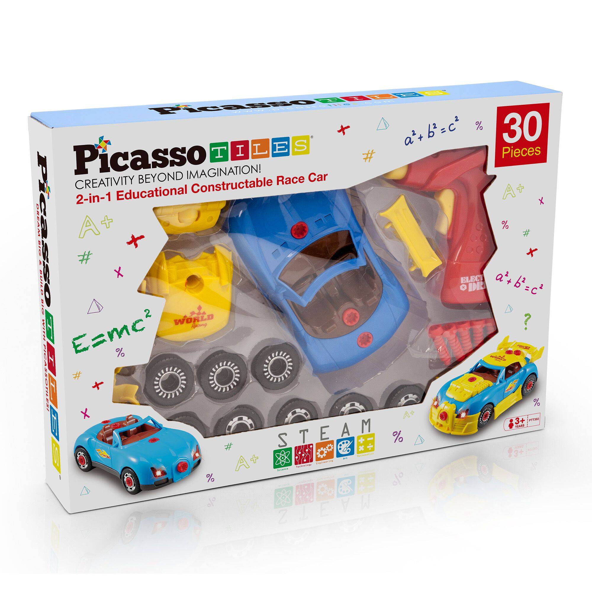 Picasso Tiles

Creativity Beyond Imagination!
2-in-1 Educational Constructable Race Car

30 Pieces

STEAM

A + b = c
E = mc^2

Picasso World