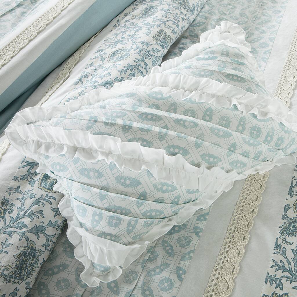 Alt View 1. Gracie Mills - Gracie Mills Singleton 9-Piece Cotton Percale Comforter Set with Paisley Print - Aqua.
