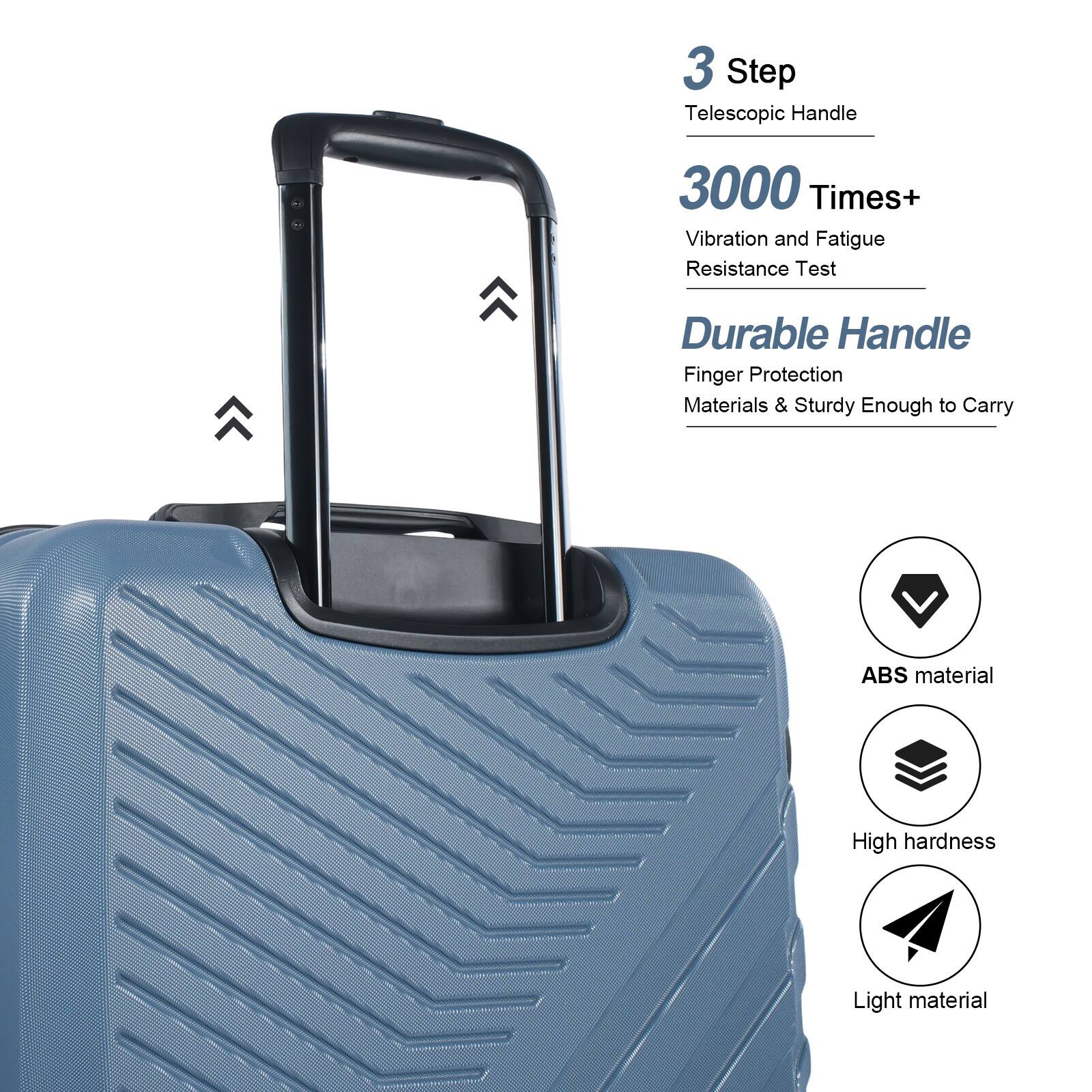 3 Step Telescopic Handle

3000 Times+ Vibration and Fatigue Resistance Test

Durable Handle Finger Protection Materials & Sturdy Enough to Carry

ABS material

High hardness

Light material