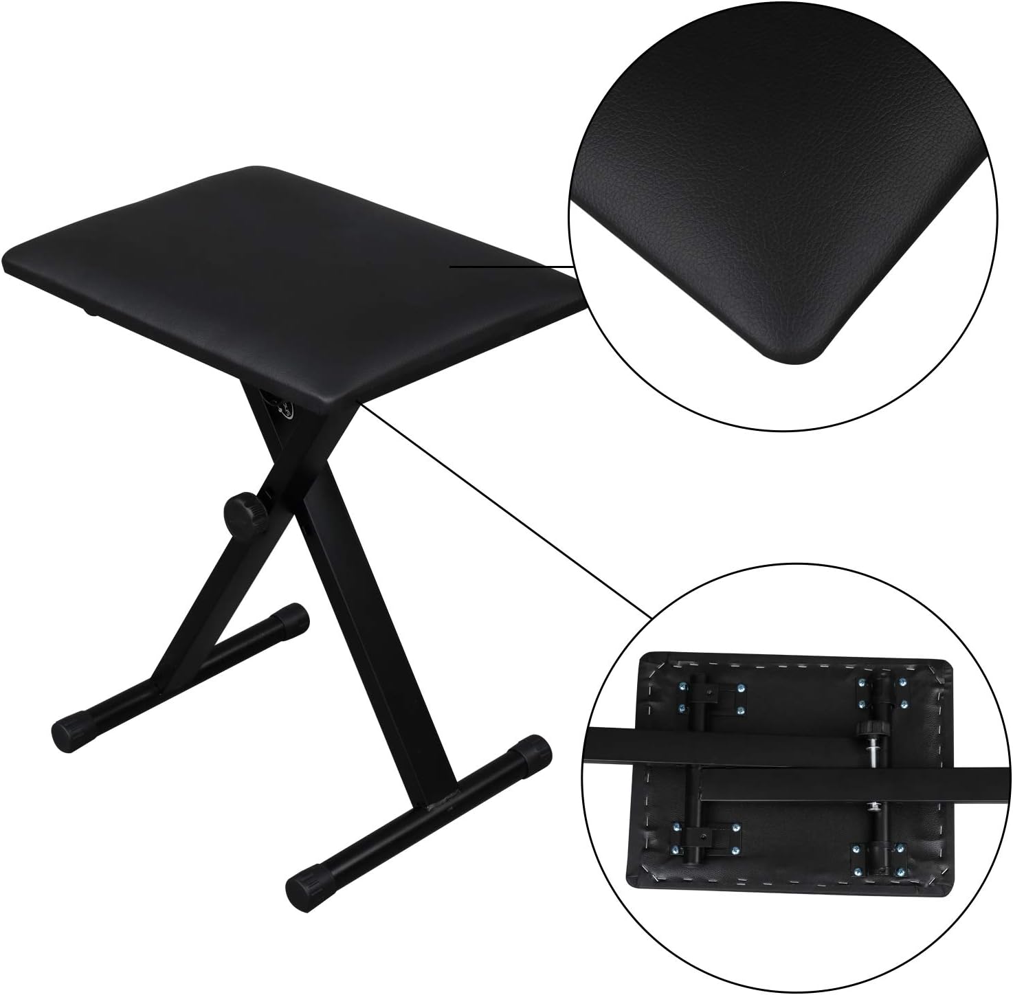 Alt View 3. Winado - Heavy Duty Keyboard Stand and Bench, Piano Stand and Keyboard Bench with Adjustable Height and Portable (Double-X).