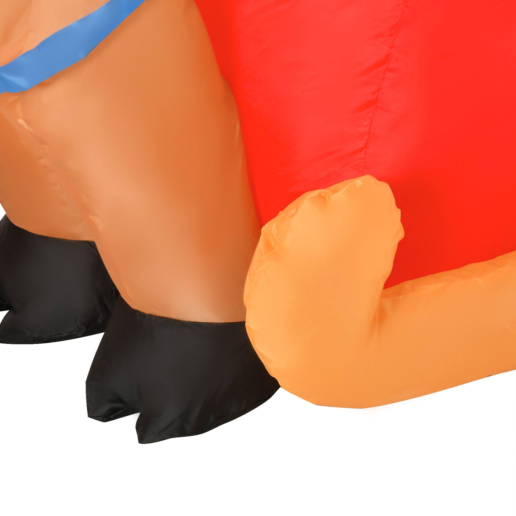 Alt View 7. Homcom - 6.5ft Inflatable Santa on Sleigh with Reindeer & Snowman, Outdoor Yard Decor, LED Lights - Red, Yellow.