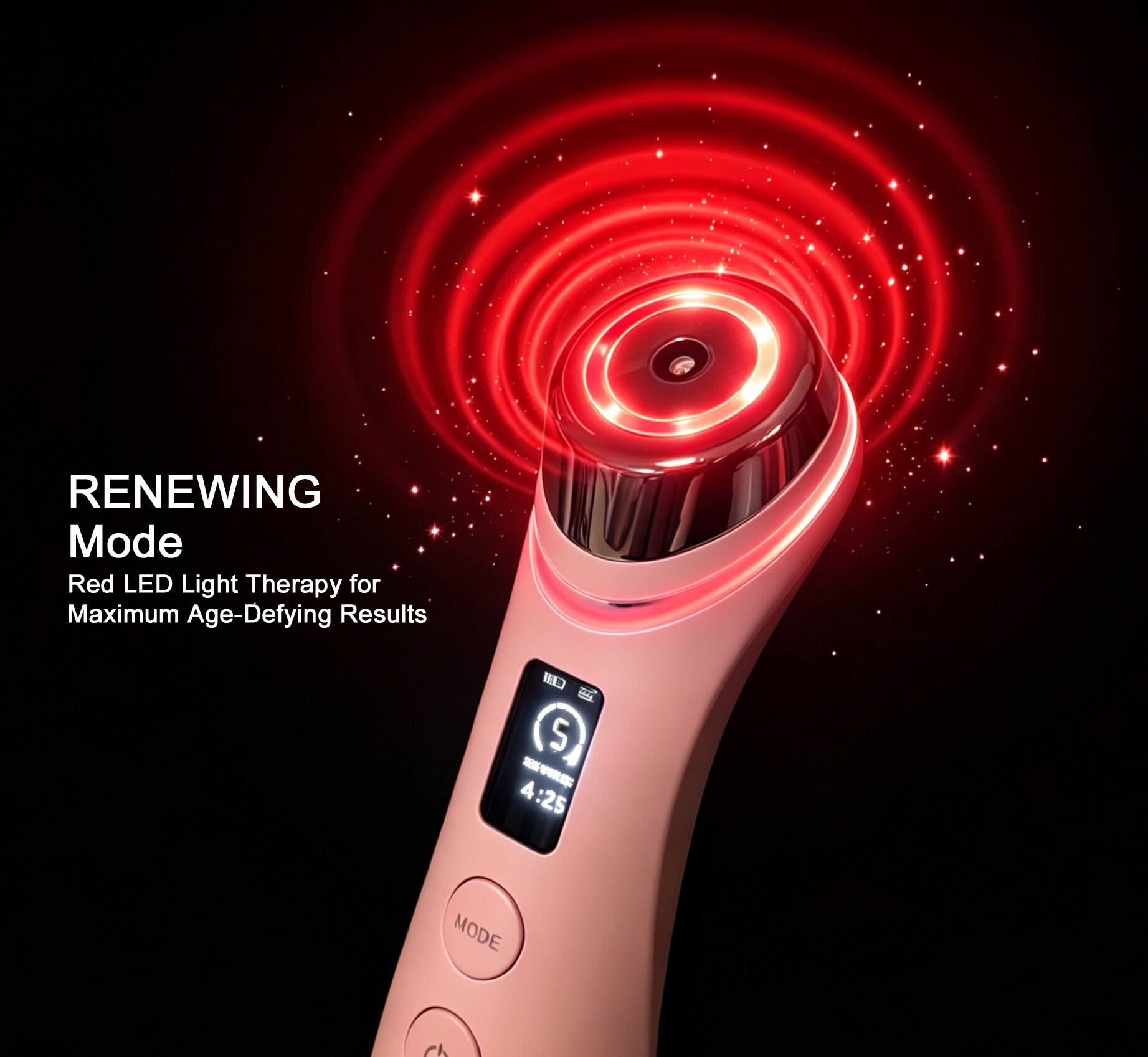 RENEWING Mode  
Red LED Light Therapy for Maximum Age-Defying Results  
MAGA S  
4:25 MODE