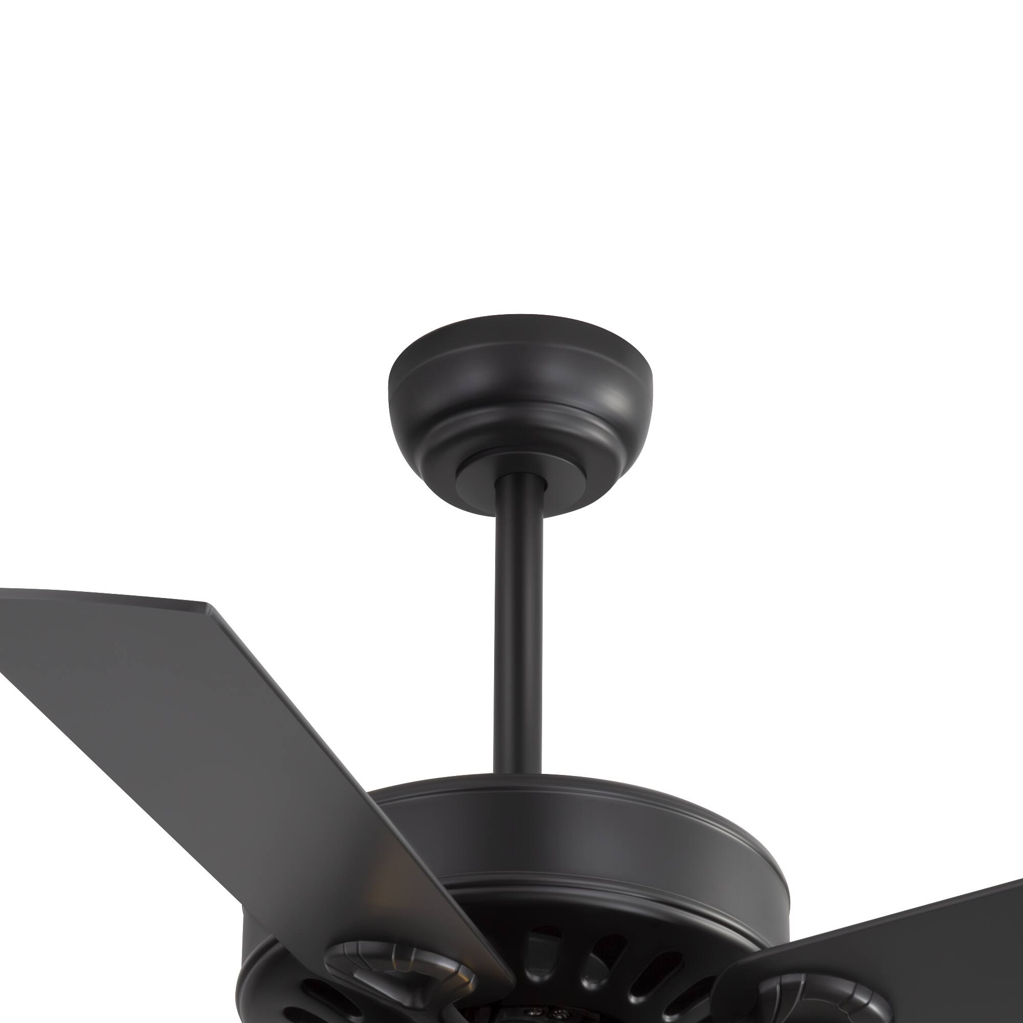 Alt View 8. Breezary - 52 Inch Ceiling Fan with Remote, 5 Plywood Dual-Finish Blades, DC Motor, E12x3 Bulb Base, 5"&10" Downrods - matte black and wood grain gray.