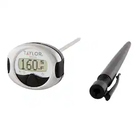 Taylor - Digital Instant Read Thermometer Stainless Steel - Black