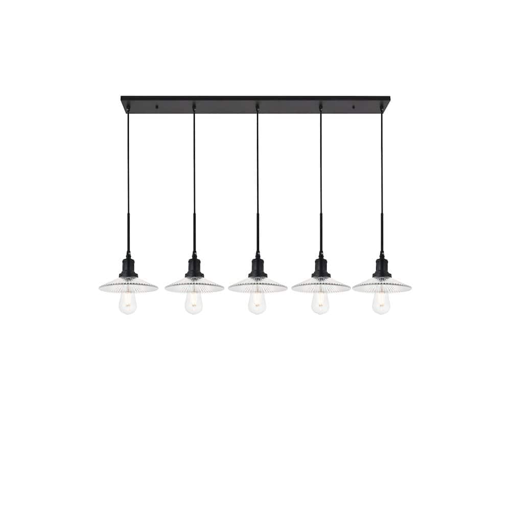 Living District - Waltz 5 Light Black Pendant - Black And Clear price history on PriceWatchPro