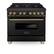Front. ZLINE - Autograph Edition 36 in. 4.6 cu. ft. Freestanding Legacy Dual Fuel Range in Black Stainless Steel and Bronze Accents - Black.