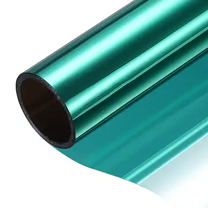 Front. Unique Bargains - PET Privacy Window Film, One-Way Mirror Reflective Heat Control Self-Adhesive 15.7x9.8ft - Green Silver.