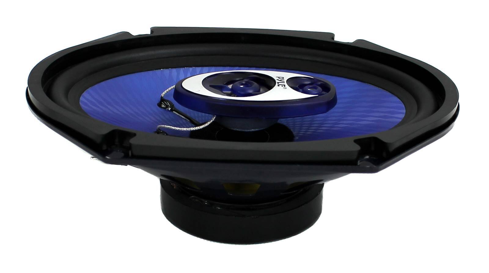 Alt View 7. Pyle - Pyle PL683BL 6x8" 720 Watt 3-Way Car Coaxial Audio Speakers Stereo - Blue - Black.