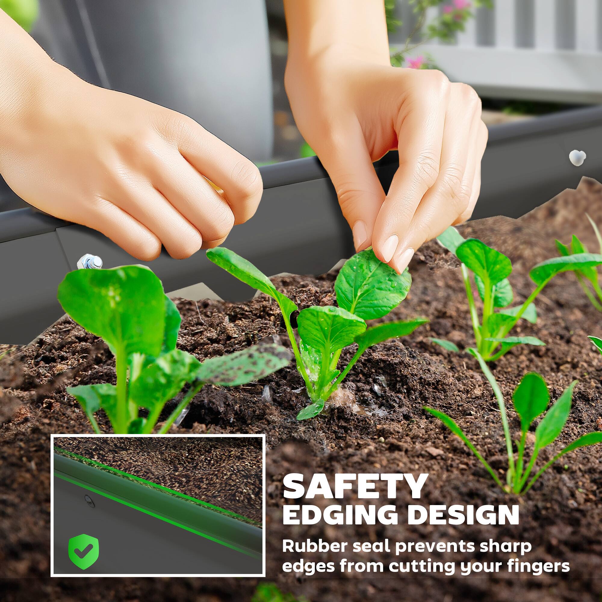 SAFETY EDGING DESIGN  
Rubber seal prevents sharp edges from cutting your fingers