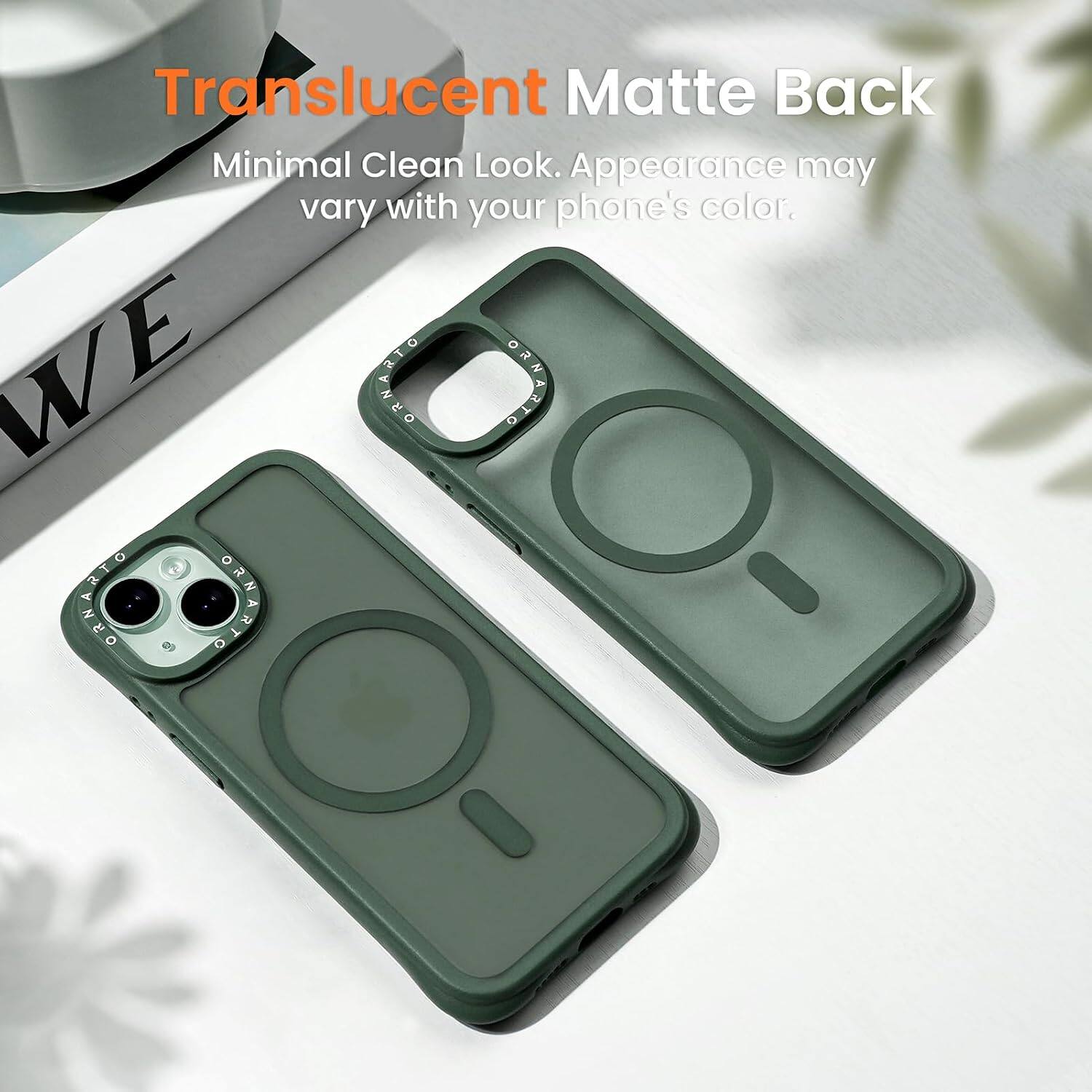 Translucent Matte Back Minimal Clean Look. Appearance may vary with your phone's color.