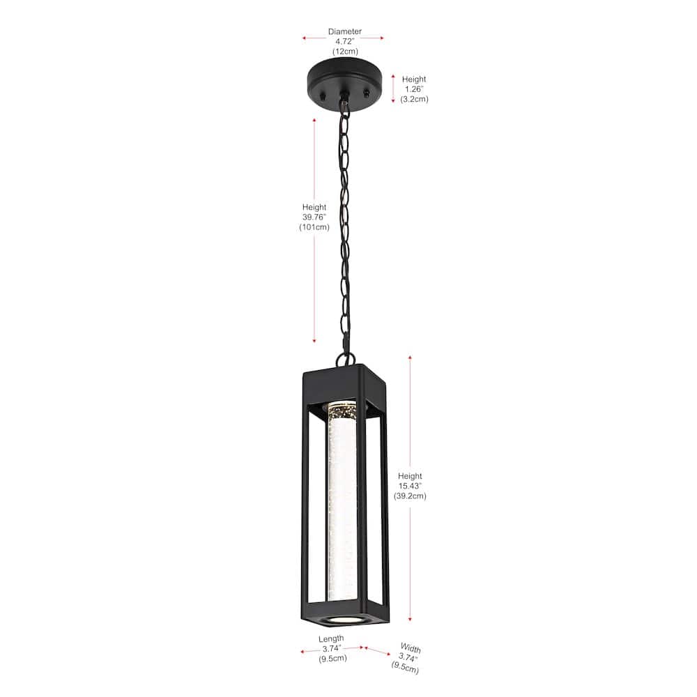 Elegant Lighting - Amaris 15 inch LED Outdoor Pendant in Black - Black And Clear price history on PriceWatchPro