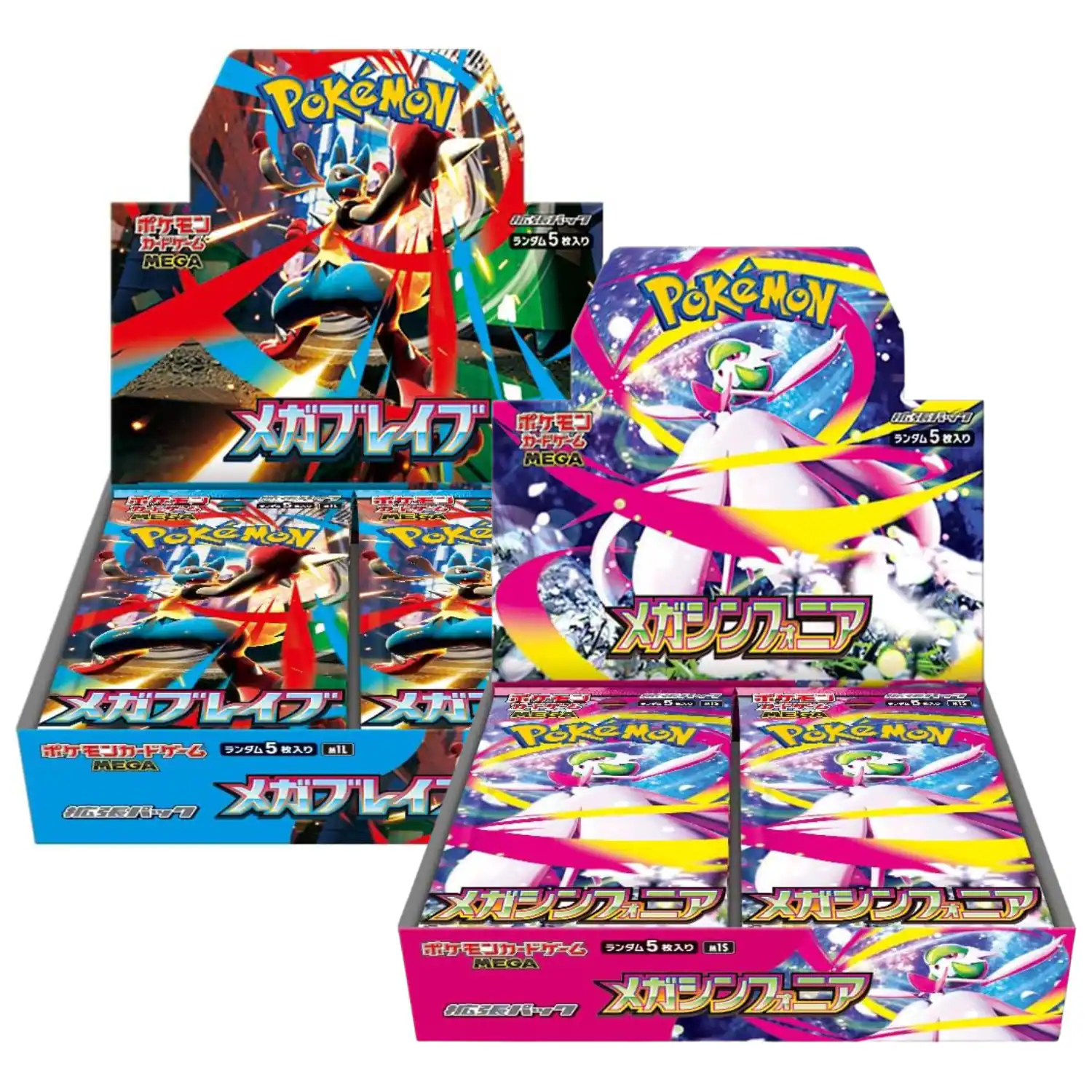 Pokémon - TCG M1L MEGA Brave & M1S MEGA Symphonia Booster Box Set | One of Each (Japanese Version)