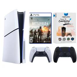 PlayStation 5 Slim Disc Bundle with Battlefield 6, MightySkins Code and Extra Controller - PlayStation 5