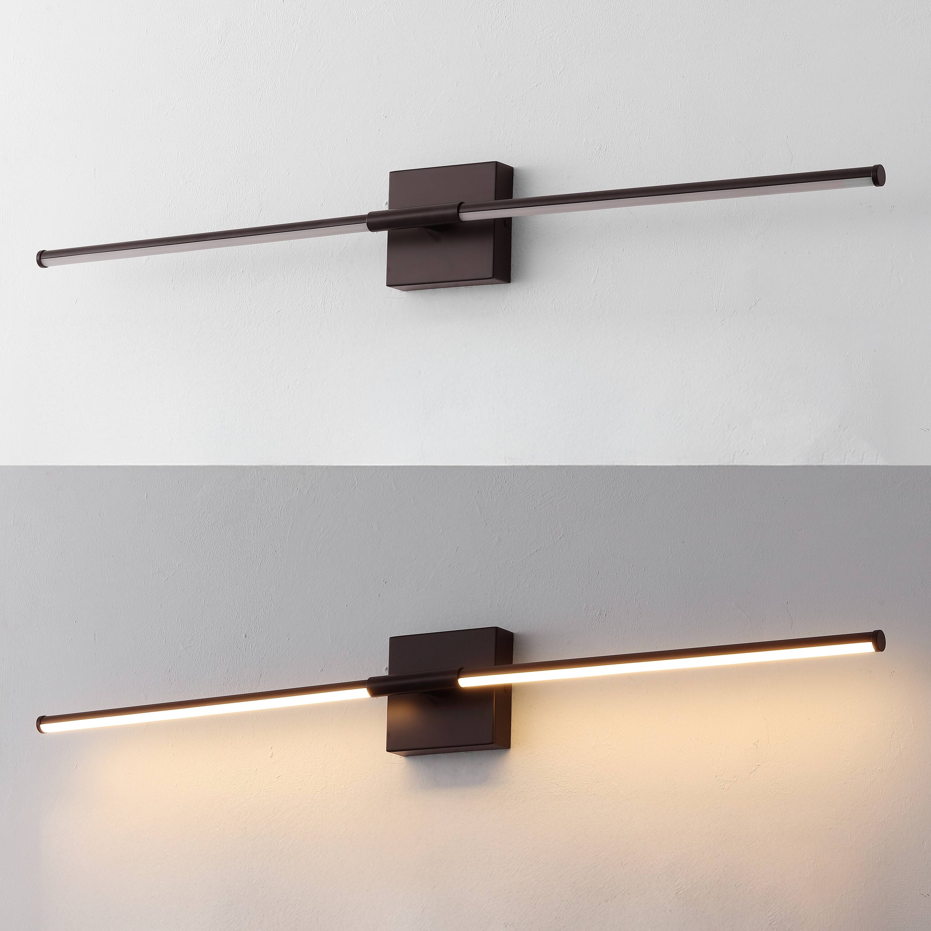 Alt View 5. Jonathan Y - McKenna 32" Modern Minimalist Dimmable Integrated LED Metal Wall Sconce, Oil Rubbed Bronze - Oil Rubbed Bronze.