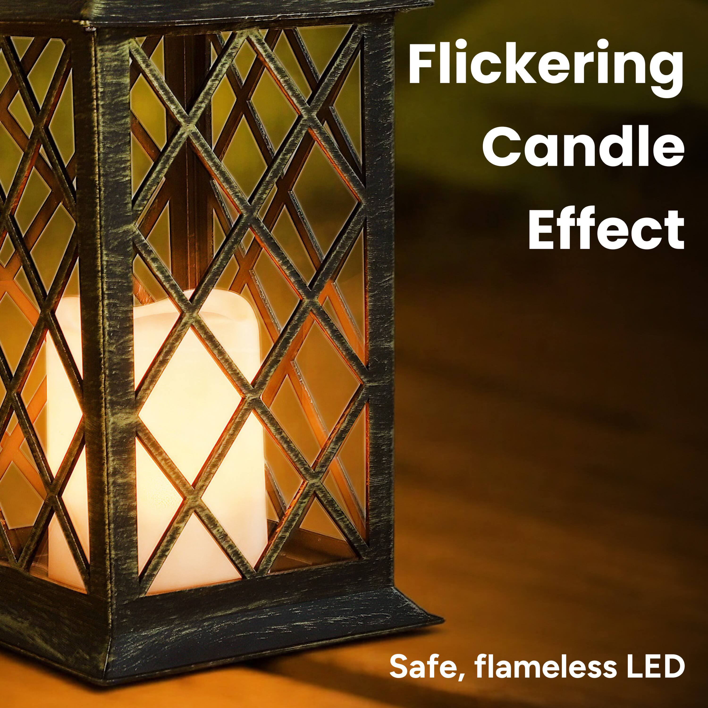 Flickering Candle Effect  
Safe, flameless LED