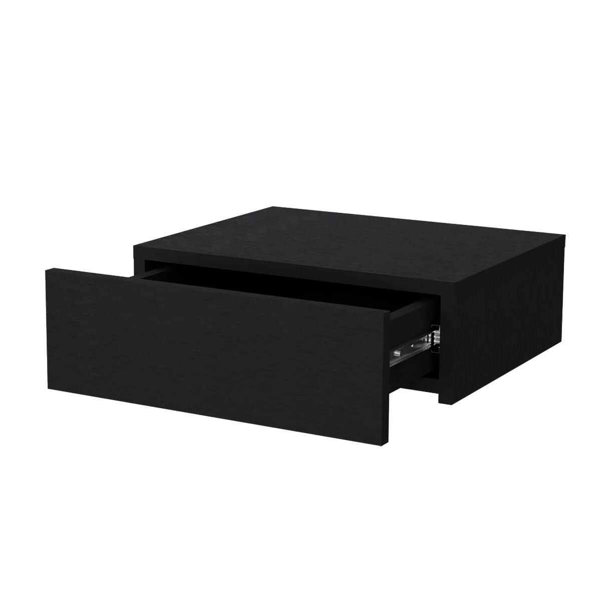 Back. Loheer - Loheer Wenge Wall Mounted Nightstand with Drawer, Compact Wood Bedside Table - Wenge.