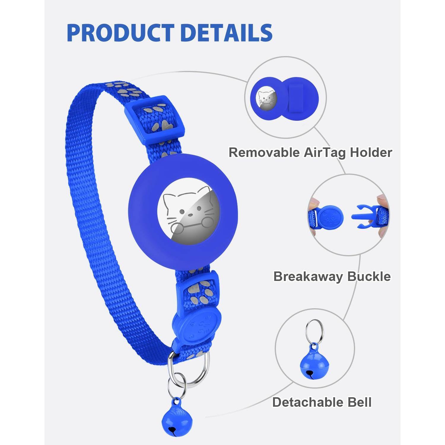 Leash Valley Refurbished Excellent Reflective Airtag Cat Collar ...