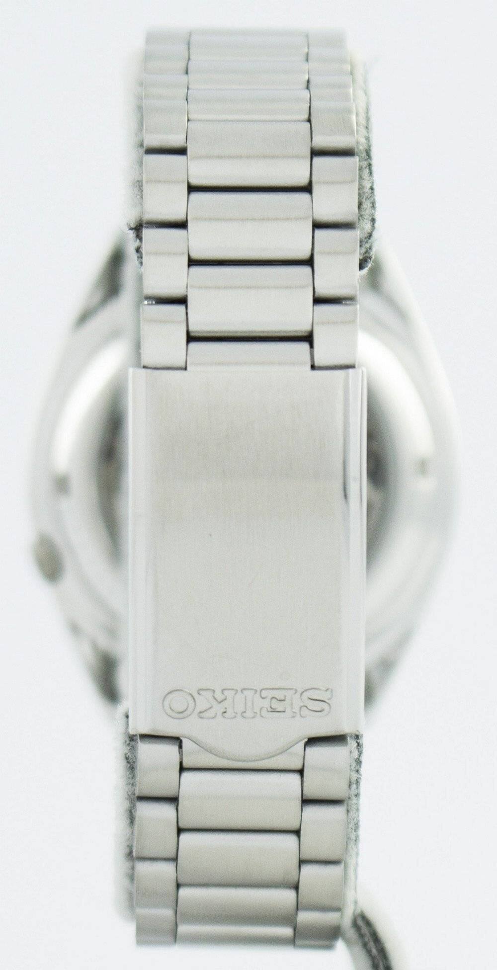 Back. Seiko - Seiko 5 Automatic SNXS79J1 Mens Watch 21 Jewels Japan Made Stainless Steel Black Dial Date/Day Display 30M - Silver/Black.