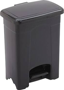 Safco - Step-On Receptacle Plastic Step Trash Can, 4 Gallon, (9710BL) - Black