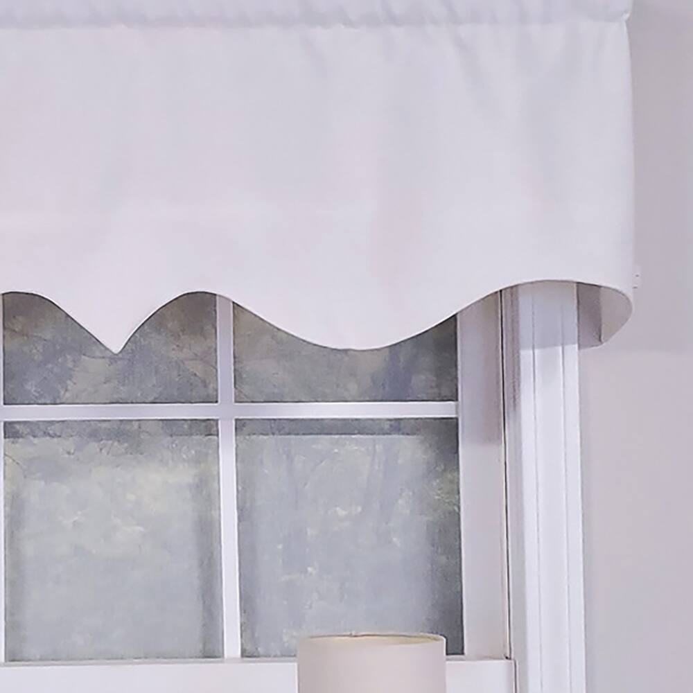 Left. RLF Home - RLF Home Luxurious Modern Design Classic Soft Rayon Regal Style Window Valance 50" x 17" Off White - Off White.