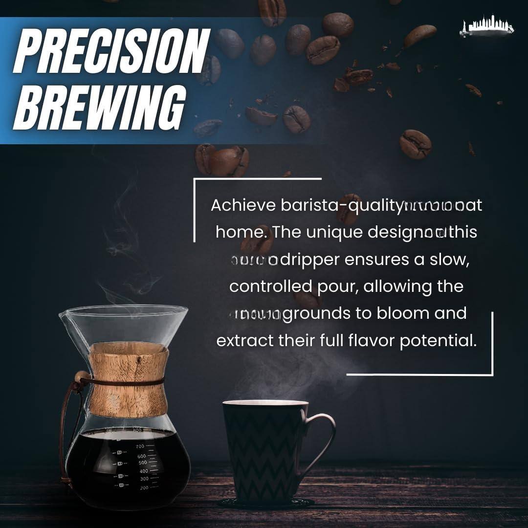 PRECISION BREWING

Achieve barista-quality coffee at home. The unique design of this dripper ensures a slow, controlled pour, allowing the grounds to bloom and extract their full flavor potential.