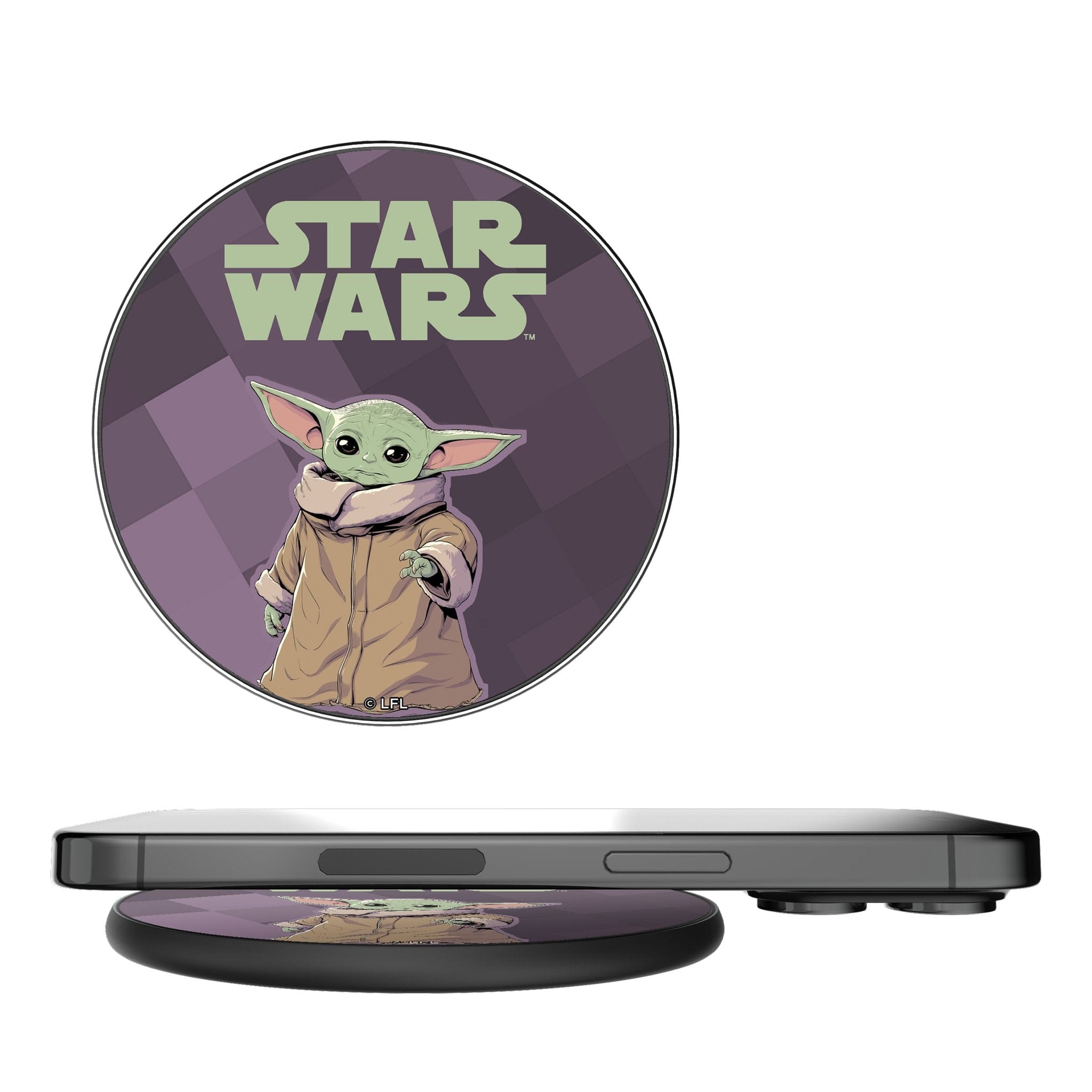 Keyscaper - Star Wars: The Mandalorian Color Block 15-Watt Wireless Charger - Grogu