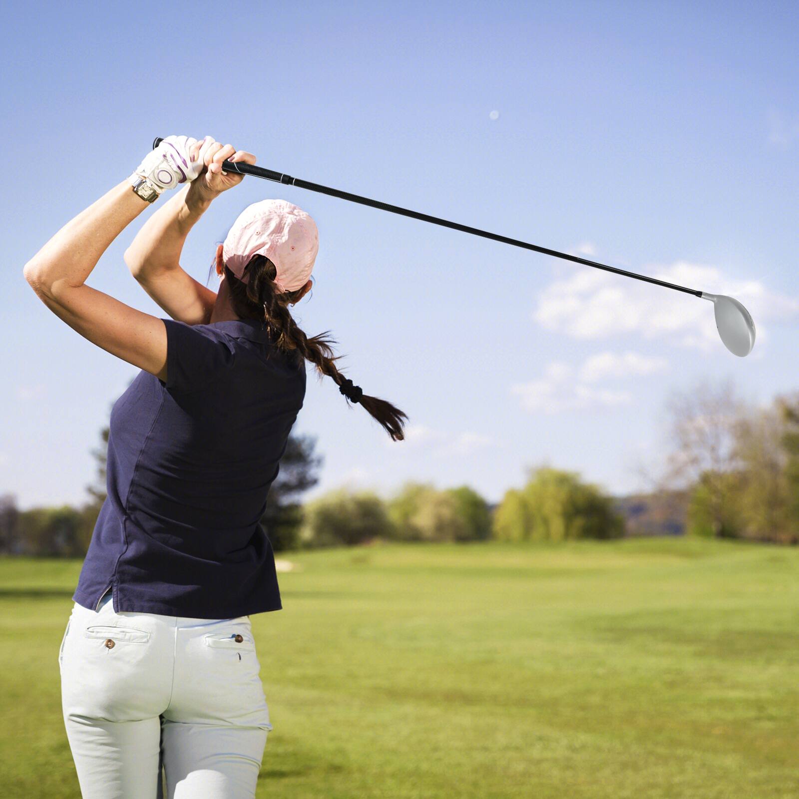 Alt View 3. Gymax - Gymax Driver Golf Club for Women 460CC 12° Individual Golf Driver w/ Graphite Shaft - Black, Silver.