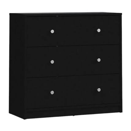 Front. Hivvago - Hivvago Contemporary 3-Drawer Chest - Black.