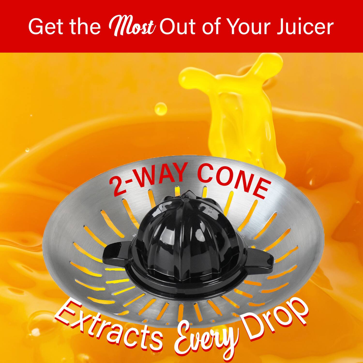 Get the Most Out of Your Juicer

2-WAY CONE Extracts Every Drop