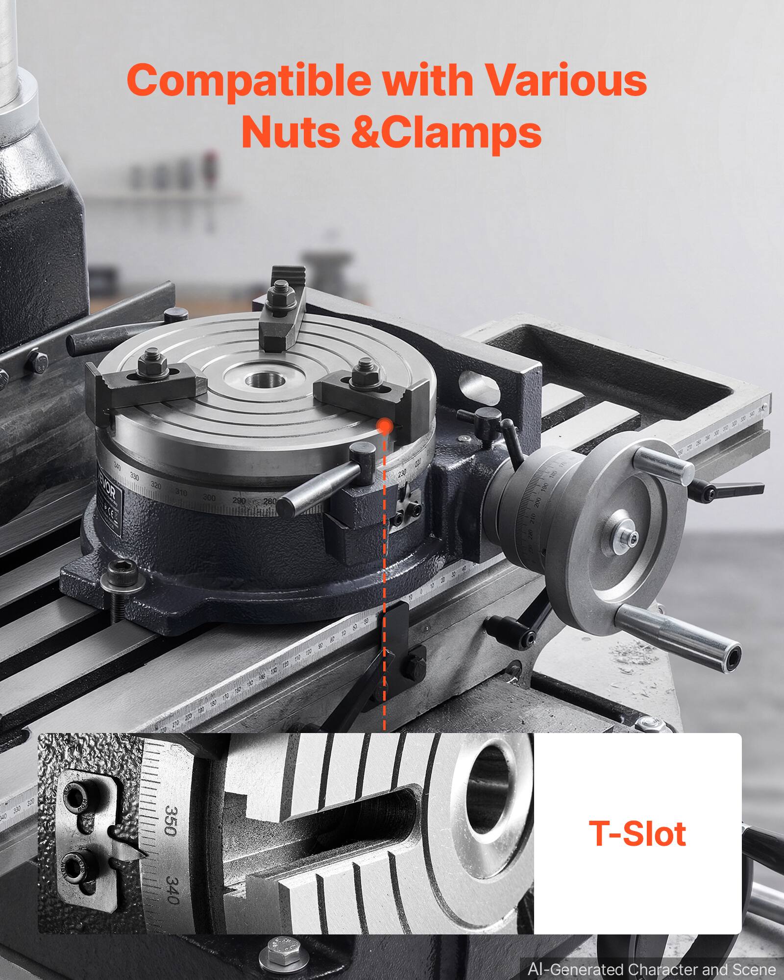 Compatible with Various Nuts & Clamps

300
290
260
I
525 JUO 40
350 340

T-Slot

AI-Generated Character and Scene