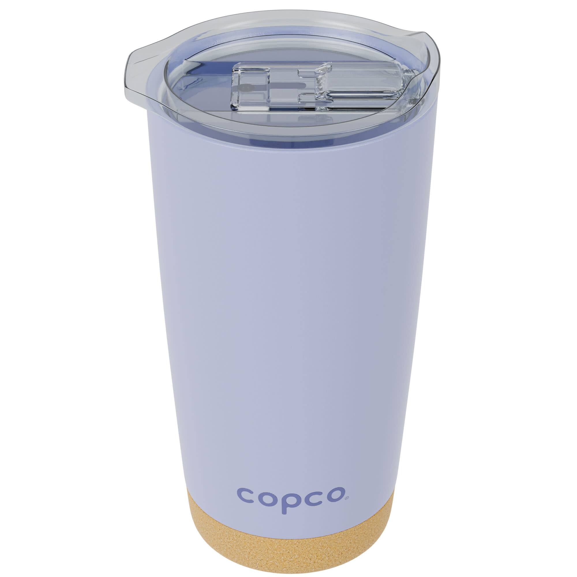 Front. Copco - Copco Insulated Stainless Steel Travel Tumbler 20oz, Cork Bottom - Purple.