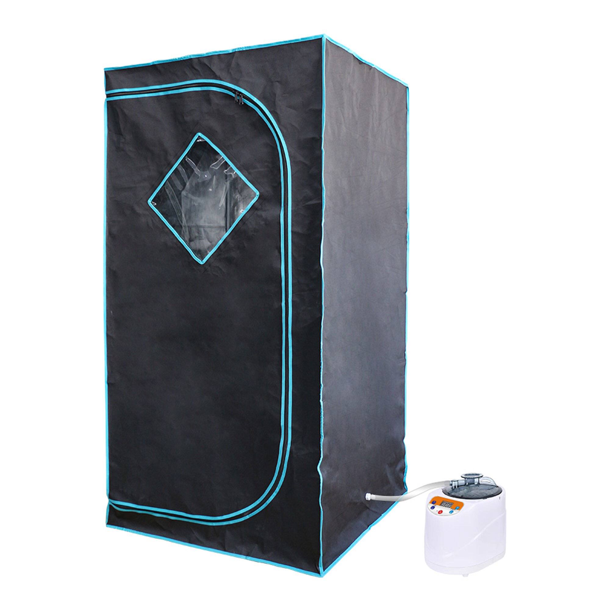 Front. JOMEED - JOMEED 35 x 35 Inch Portable Zip Sauna with Chair for Home Relaxation, Black - Black.