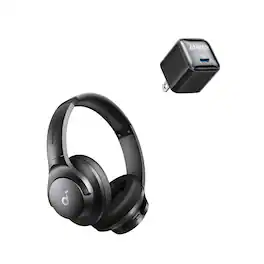 Soundcore - by Anker Q20i Hybrid Active Noise Cancelling Headphones with USB C Charger, Wireless Over-Ear Bluetooth, ANC Playtime